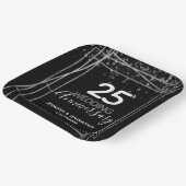 Assiettes En Carton 25e anniversaire du Mariage Argent (Angulaire)