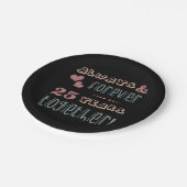 Assiettes En Carton 25e anniversaire du Mariage mignon (Angle)