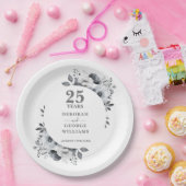 Assiettes En Carton 25e anniversaire du Mariage moderne chic (Fête)