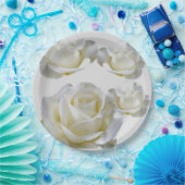 Assiettes En Carton 25e anniversaire éditable Rose d'argent (Fête)