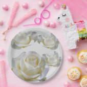 Assiettes En Carton 25e anniversaire éditable Rose d'argent (Fête)