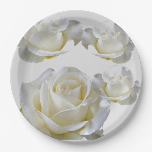 Assiettes En Carton 25e anniversaire éditable Rose d'argent (Devant)