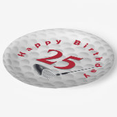 Assiettes En Carton 25e anniversaire Golf Ball Design Plaque en papier (Angle)