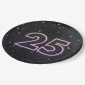 Assiettes En Carton 25e anniversaire Neon Connexion Plaque en papier n (Angle)