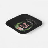 Assiettes En Carton 25e anniversaire noir Nom du script floral (Angulaire)