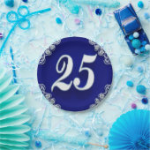 Assiettes En Carton 25e anniversaire ou anniversaire Regal Silver Blue (Fête)