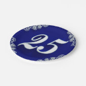 Assiettes En Carton 25e anniversaire ou anniversaire Regal Silver Blue (Angle)