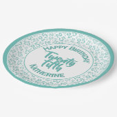 Assiettes En Carton 25e anniversaire Random Number Motif 25 Turquoise/ (Angle)