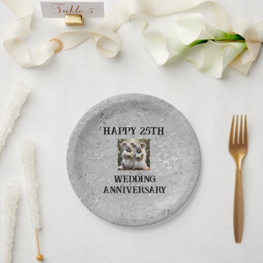 Assiettes En Carton 25e anniversaire traditionnel Mariage d'argent, (Mariage)