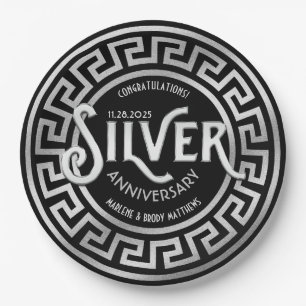 Assiettes En Carton 25e Parties scintillant Art déco de l'Mariage d'a