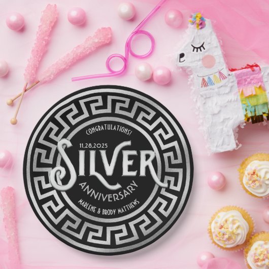 Assiettes En Carton 25e Parties scintillant Art déco de l'Mariage d'ar (Fête)