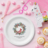 Assiettes En Carton 25th Birthday Party Red Cardinal Wreath Custom (Fête)