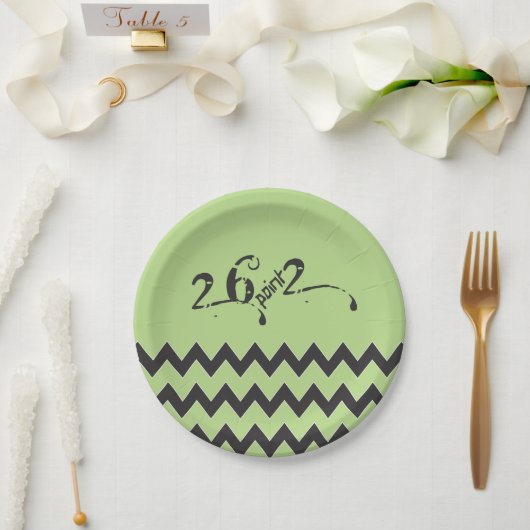 Assiettes En Carton 26,2 Zigzags, coureur de marathon (Mariage)