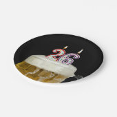 Assiettes En Carton 26e anniversaire bière avec bougie (Angle)