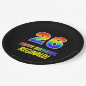 Assiettes En Carton 26e anniversaire : Bold, amusant, simple, arc-en-c (Angle)