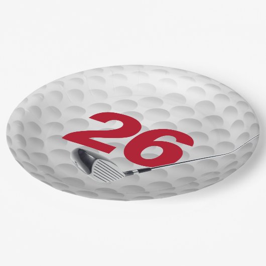 Assiettes En Carton 26e anniversaire Golf Ball Design Plaque en papier (Angle)