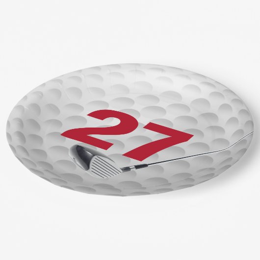 Assiettes En Carton 27e anniversaire Golf Ball Design Plaque en papier (Angle)
