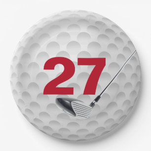 Assiettes En Carton 27e anniversaire Golf Ball Design Plaque en papier