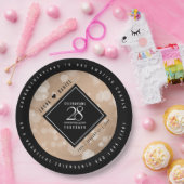 Assiettes En Carton 28e anniversaire du Mariage de lin élégant (Fête)