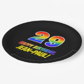 Assiettes En Carton 29e anniversaire : Bold, amusant, simple, arc-en-c (Angle)