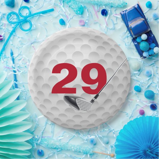 Assiettes En Carton 29e anniversaire Golf Ball Design Plaque en papier (Fête)