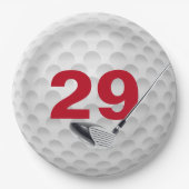 Assiettes En Carton 29e anniversaire Golf Ball Design Plaque en papier (Devant)