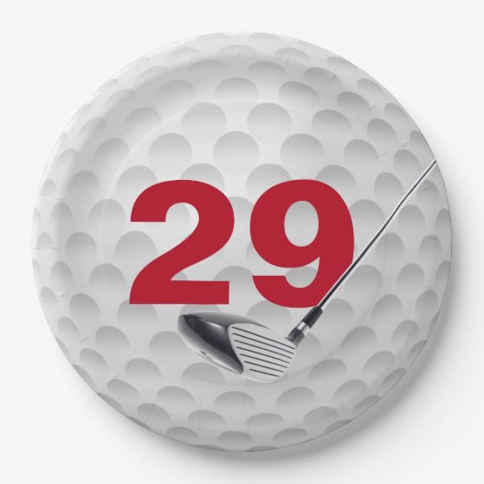 Assiettes En Carton 29e anniversaire Golf Ball Design Plaque en papier (Devant)