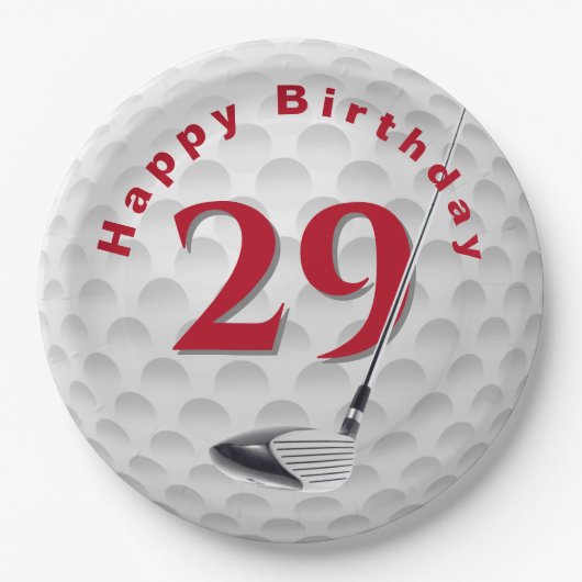 Assiettes En Carton 29e anniversaire Golf Ball Design Plaque en papier (Devant)