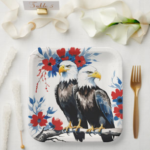 Assiettes En Carton 2 Aigles À Balles Américaines Réguliers Se Trouvan
