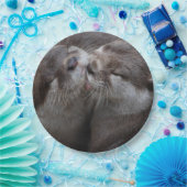 Assiettes En Carton 2 Otters Kisser Photo Faune (Fête)
