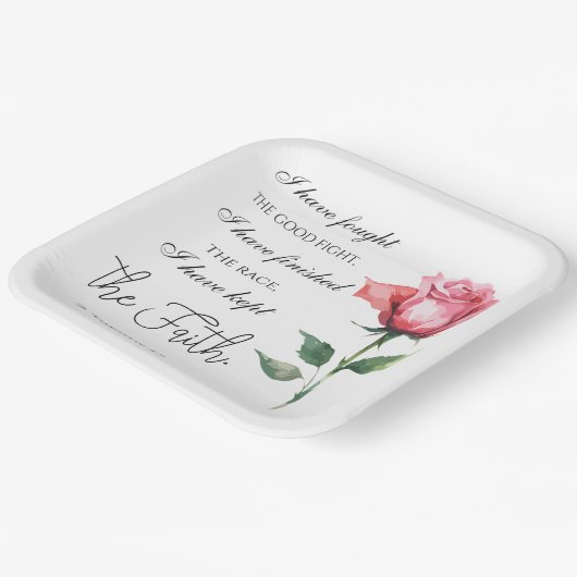 Assiettes En Carton 2 Timothée 4:7 - J'ai combattu le bon combat (Angulaire)