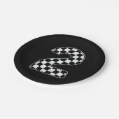 Assiettes En Carton 2e anniversaire À damiers numéro 2 de course autom (Angle)