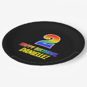 Assiettes En Carton 2e anniversaire : Bold, amusant, simple, arc-en-ci (Angle)