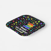 Assiettes En Carton 2e anniversaire : Fun Stars Motif et Rainbow "2" (Angulaire)