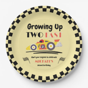 Assiettes En Carton 2e anniversaire Grossissant deux rapide voiture de