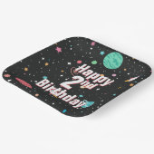 Assiettes En Carton 2e anniversaire Rocket Ships et Planètes (Angulaire)