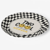 Assiettes En Carton 2e anniversaire sourire visage rétro noir blanc su (Angle)