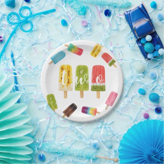 Assiettes En Carton 2e anniversaire Summer pop Sweet Cute Modern Paste (Fête)