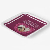 Assiettes En Carton 2e grenat mariage Anniversaire photo coeur rouge (Angulaire)