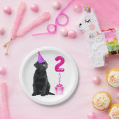 Assiettes En Carton 2ème Anniversaire Chiot Thème - Mignonne Chien Ros (Fête)