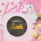 Assiettes En Carton 2ème anniversaire de véhicule noir et jaune de (Fête)