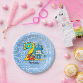 Assiettes En Carton 2ème coutume d'anniversaire de robot (Fête)