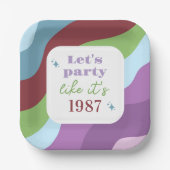 Assiettes En Carton 30 Anniversaire Faisons la fête comme en 1987 (Recto)