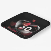 Assiettes En Carton 30e Anniversaire Bulle cardiaque avec Coeurs rouge (Angulaire)