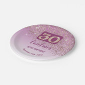 Assiettes En Carton 30e anniversaire Chic Falling Rose Parties scintil (Angle)