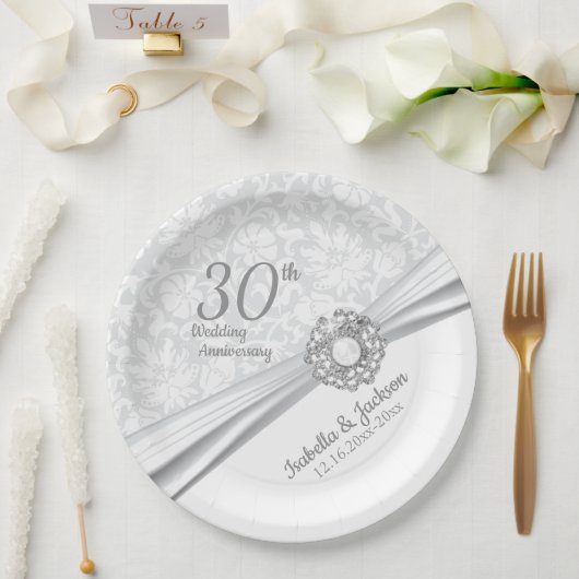 Assiettes En Carton 30e anniversaire du Mariage de bijoux Pearl (Mariage)