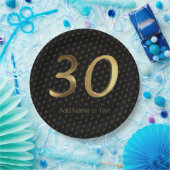 Assiettes En Carton 30e anniversaire du Mariage Noir et or (Fête)