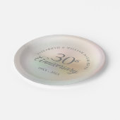 Assiettes En Carton 30e anniversaire du Mariage Pearl (Angle)
