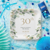 Assiettes En Carton 30e anniversaire Eucalyptus (Fête)