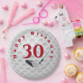Assiettes En Carton 30e anniversaire Golf Ball Design Plaque en papier (Fête)